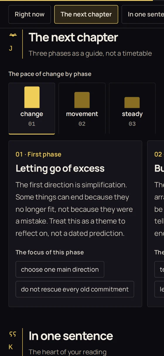 The “The next chapter” section: three phases ahead and the focus of each phase